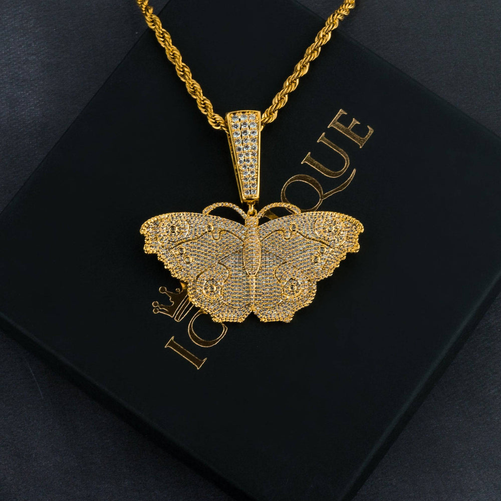Iced Butterfly Pendant - ICECLIQUE JEWELRY 