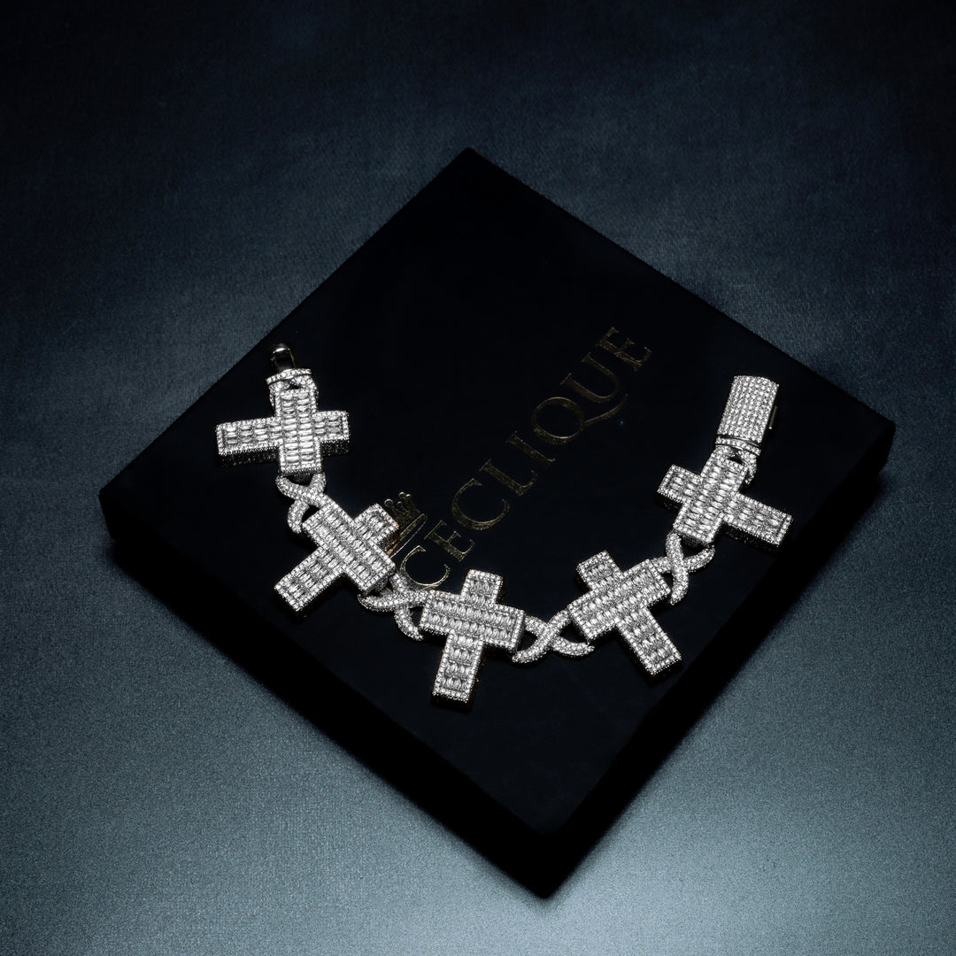 14MM Baguette Cross Bracelet