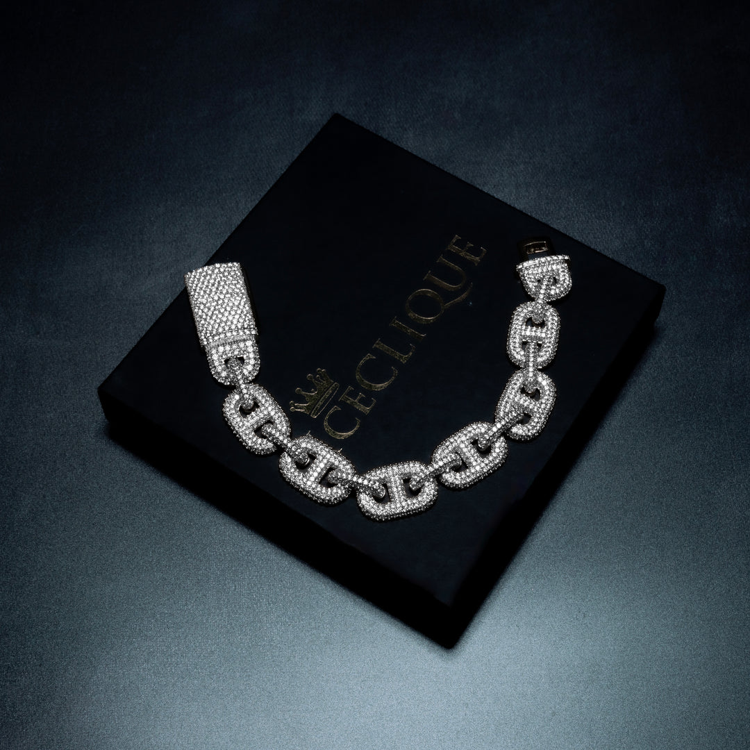 20MM Micro Pave Mariner Link Bracelet