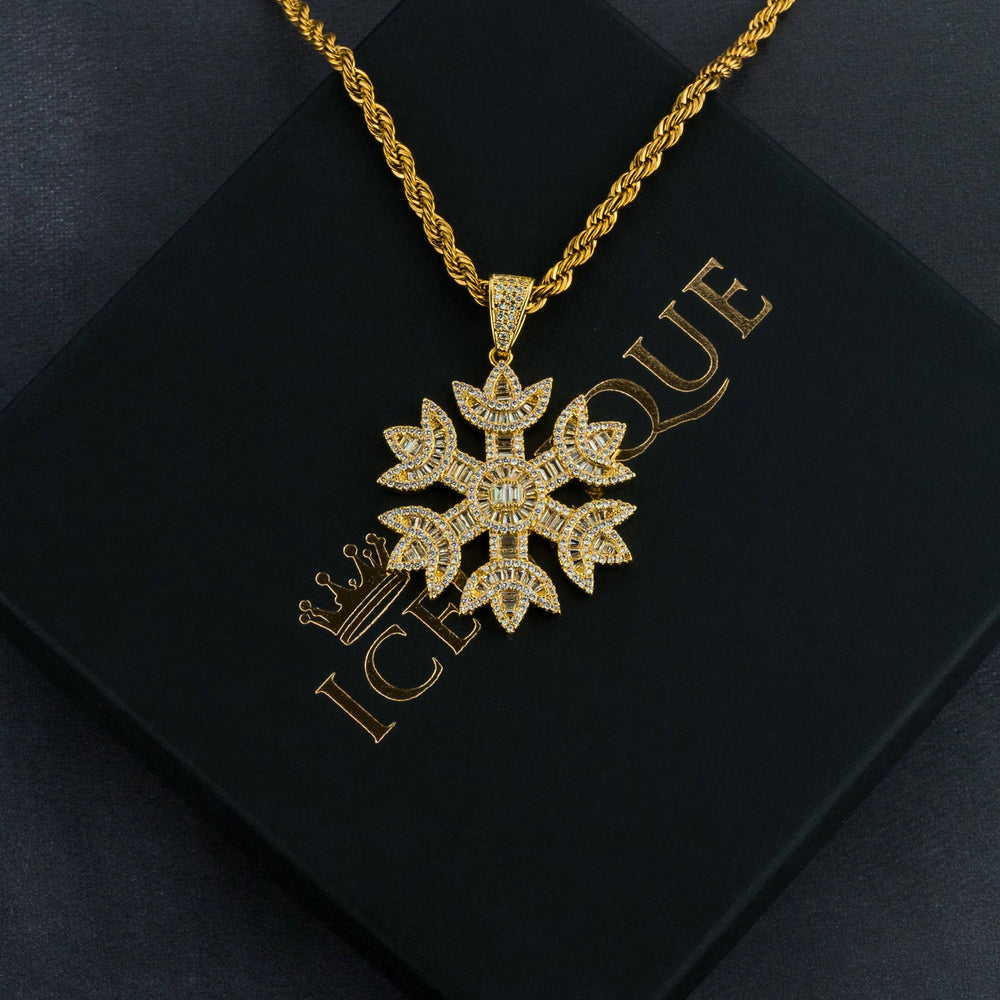 Baguette Snowflake Pendant - ICECLIQUE JEWELRY 