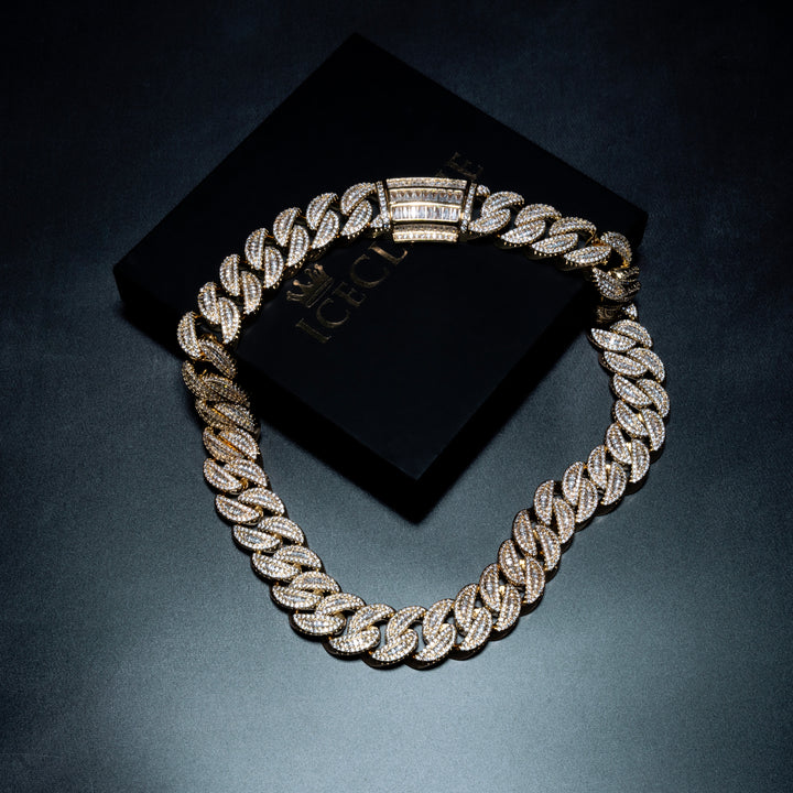 20MM Micro Pave Baguette Clasp Cuban Chain