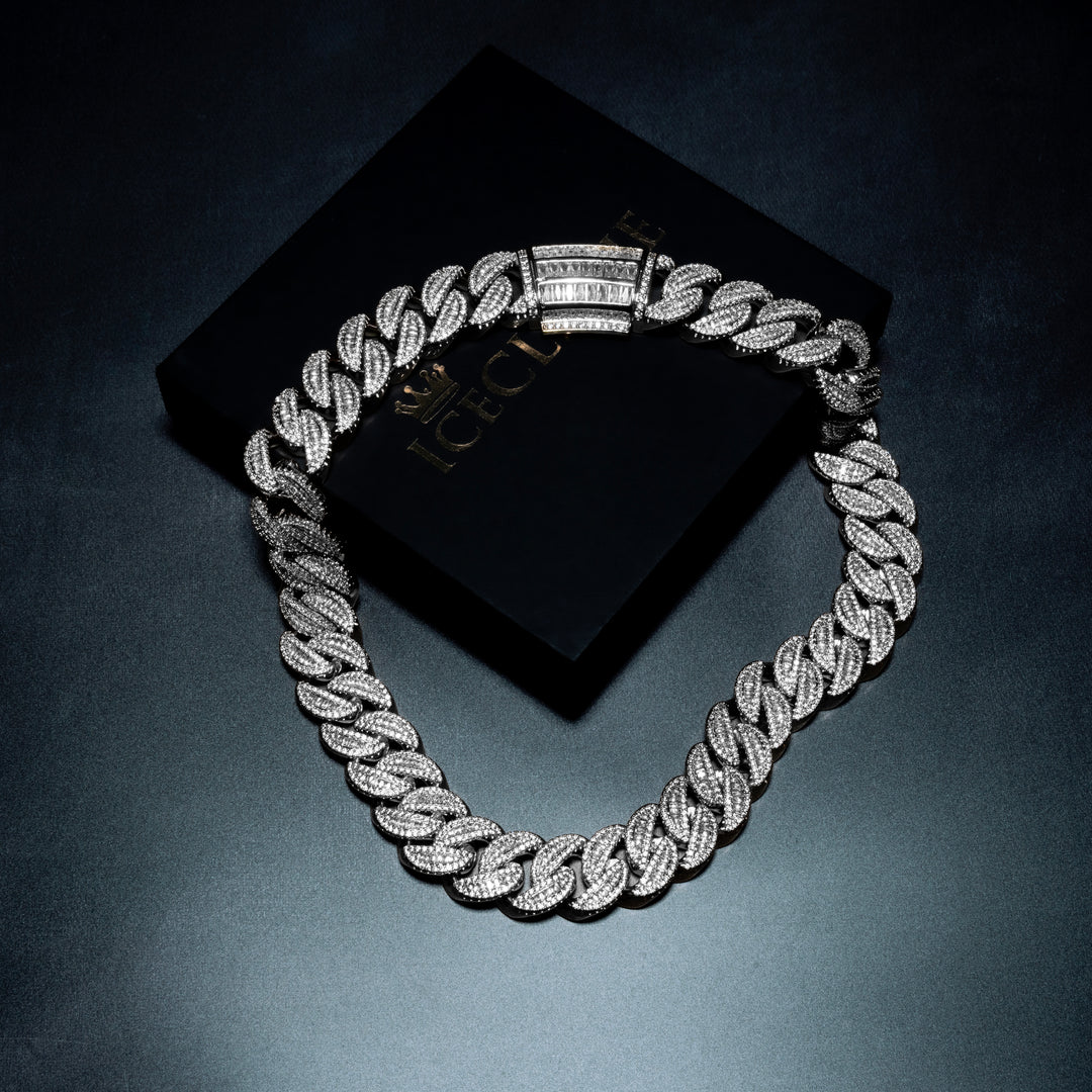 20MM Micro Pave Baguette Clasp Cuban Chain