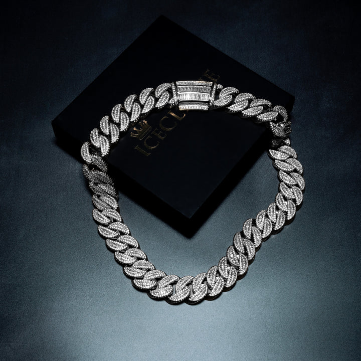 20MM Micro Pave Baguette Clasp Cuban Chain