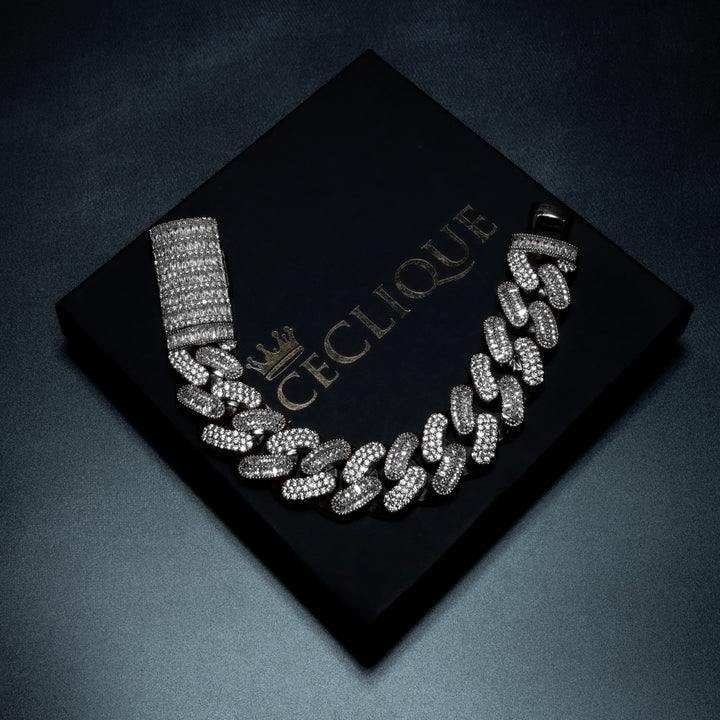 20MM Micro Pave Baguette Clasp Cuban Bracelet