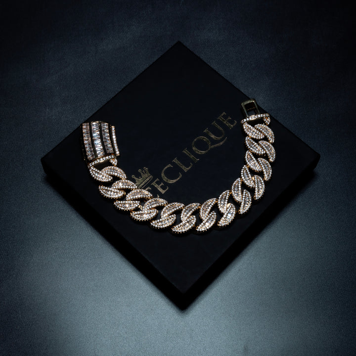 20MM Micro Pave Baguette Cuban Bracelet