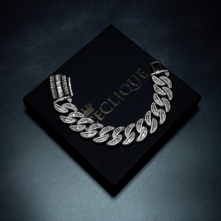 20MM Micro Pave Baguette Cuban Bracelet