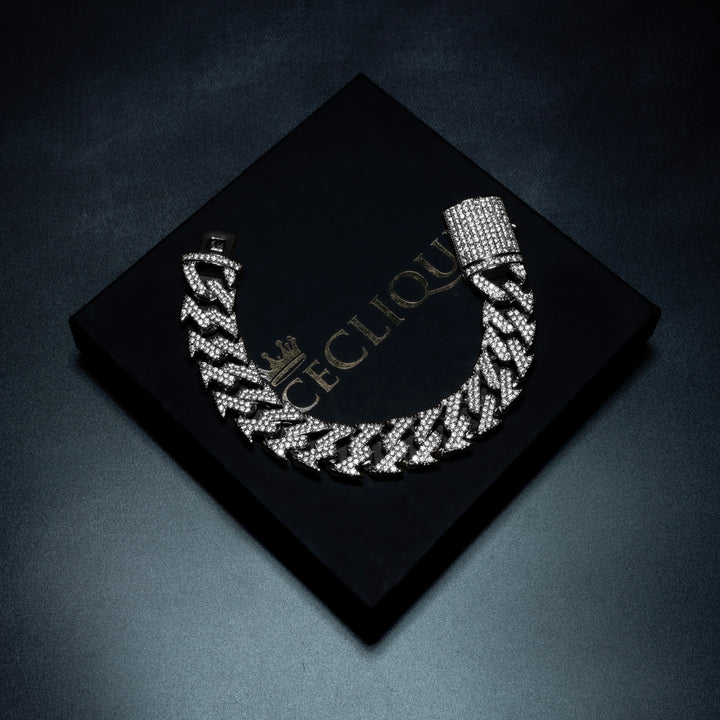 18MM Micro Pave Edged Cuban Bracelet