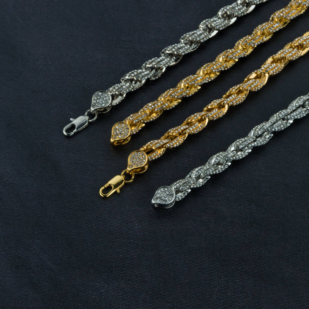 9mm Iced Rope Bracelet & Chain Bundle