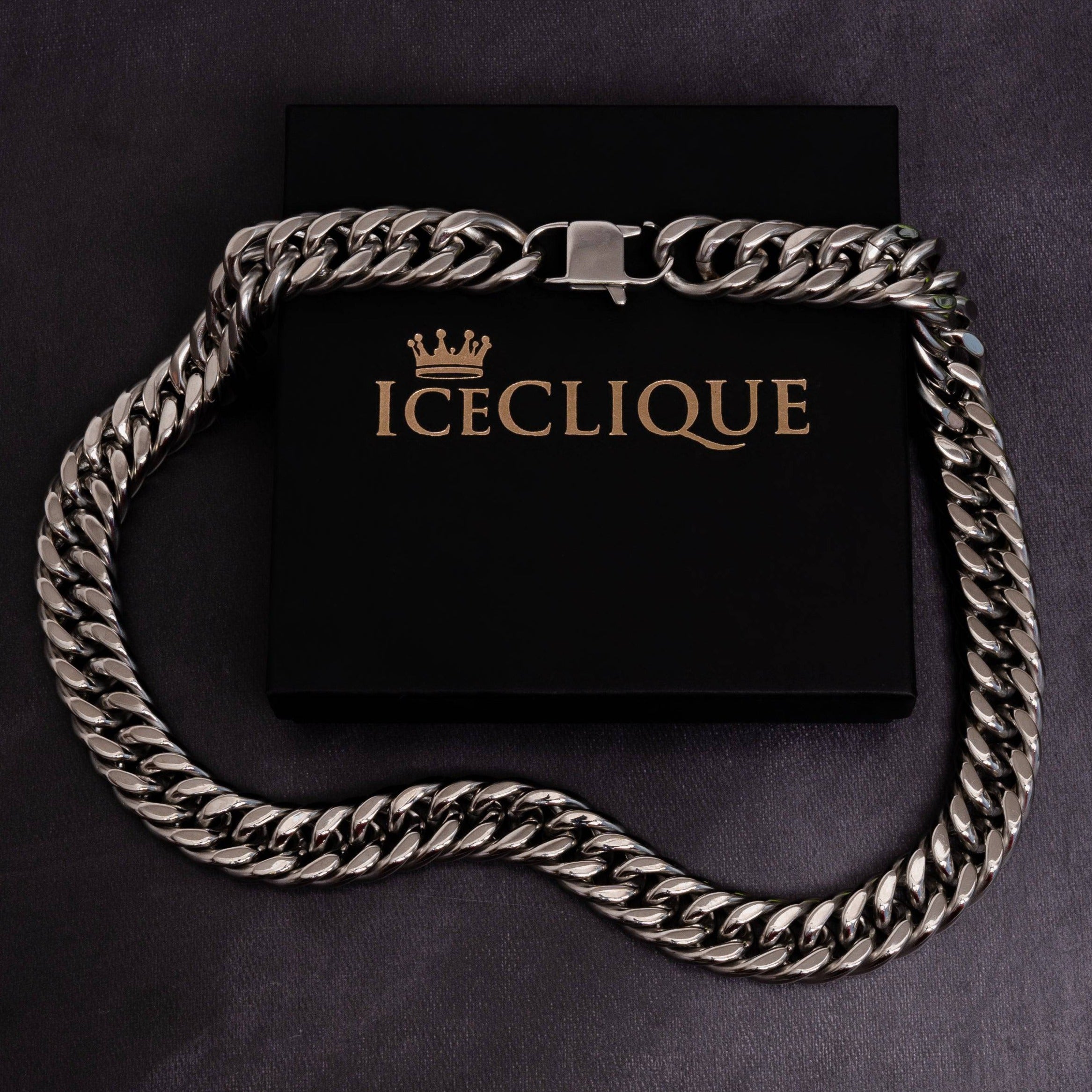 X Adjustable White Gold 22mm Cuban Chain ICECLIQUE JEWELRY