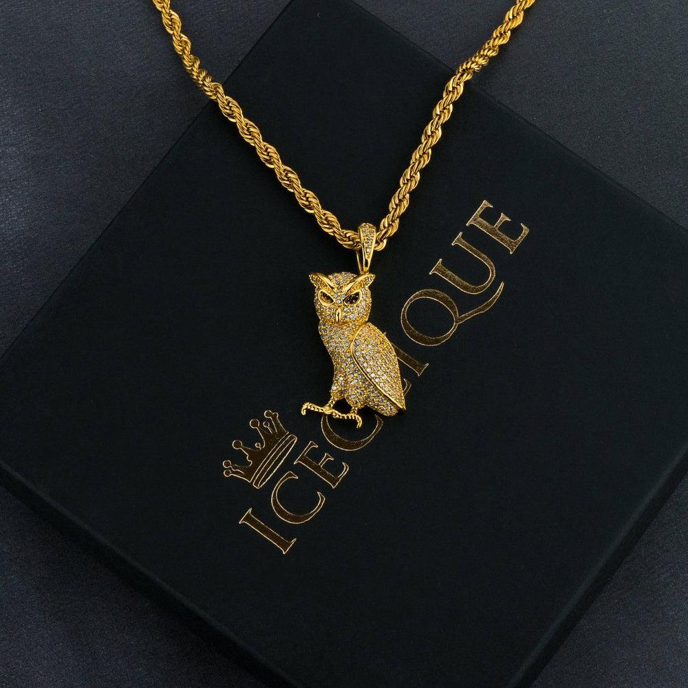 Iced Owl Pendant - ICECLIQUE JEWELRY 