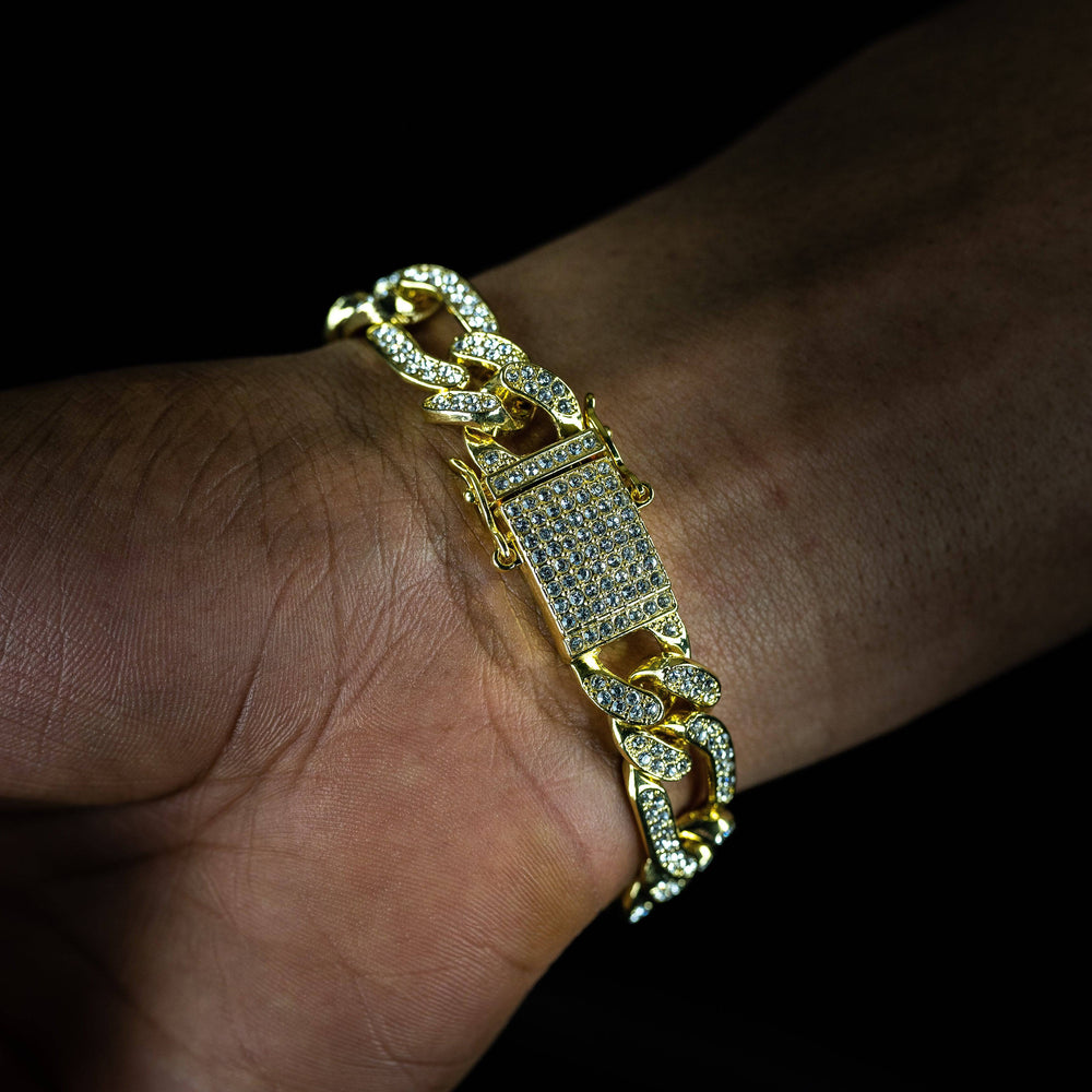 13mm Figaro & Cuban Link Bracelet - ICECLIQUE JEWELRY 