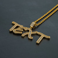 Custom Cursive Baguette Letter Pendant