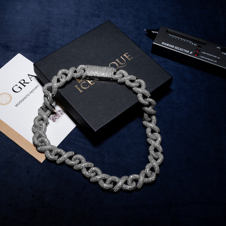 18MM Infinity Link Cuban Chain - Moissanite & S925