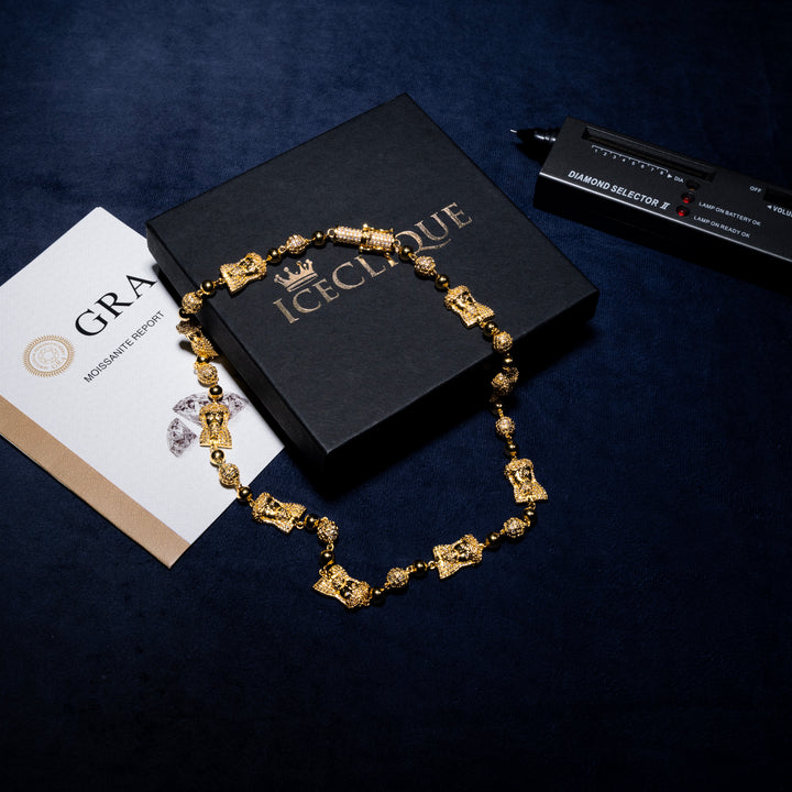 Connected Jesus Chain - Moissanite & S925