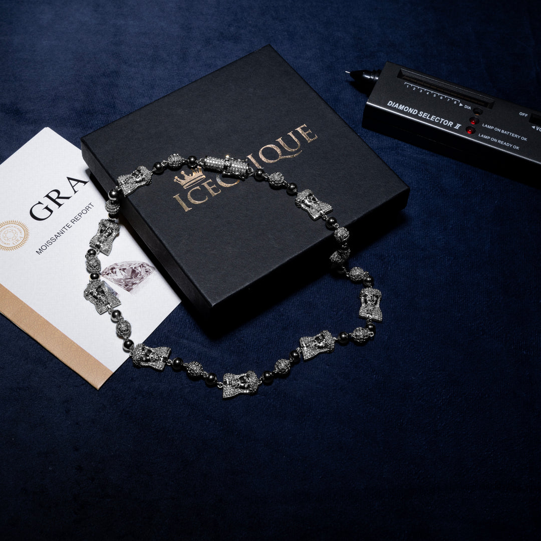 Connected Jesus Chain - Moissanite & S925