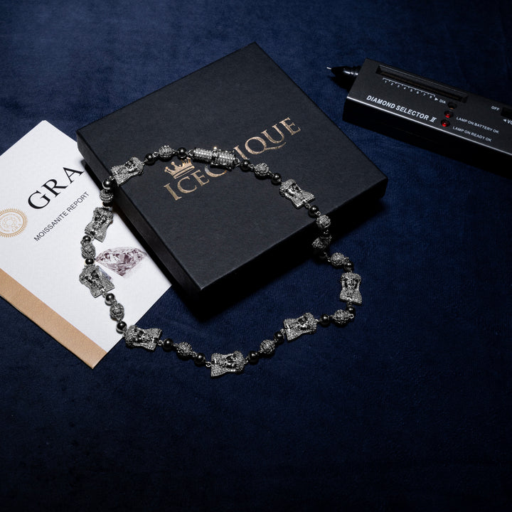Connected Jesus Chain - Moissanite & S925