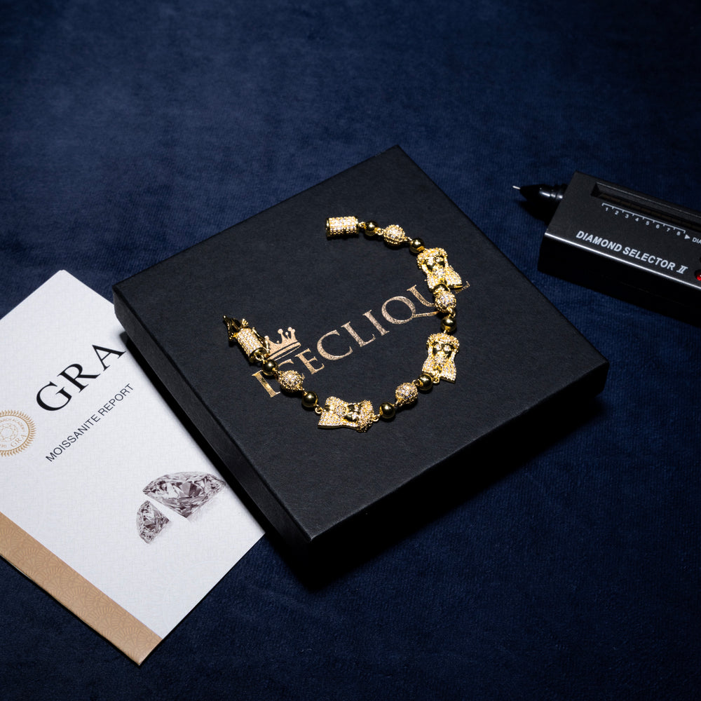 Connected Jesus Bracelet - Moissanite & S925 - ICECLIQUE JEWELRY 
