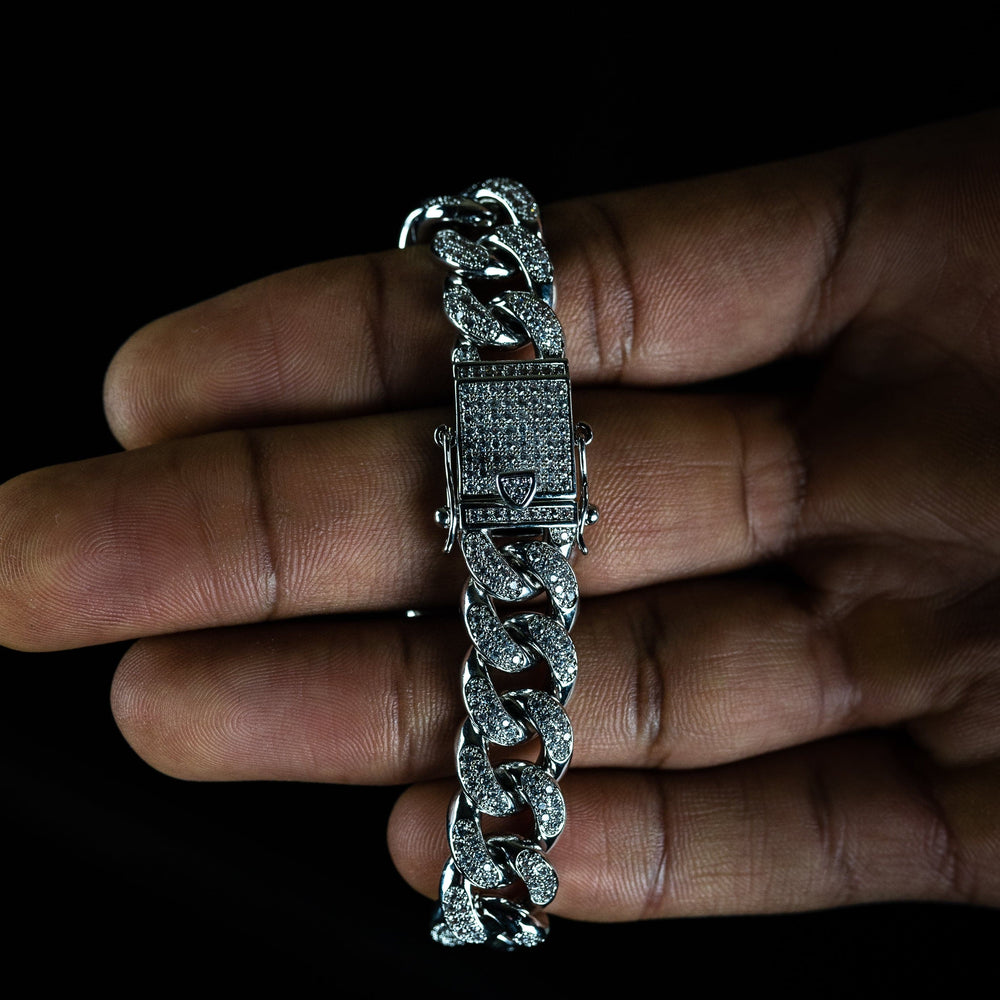 14mm Iced Cuban Bracelet - ICECLIQUE JEWELRY 