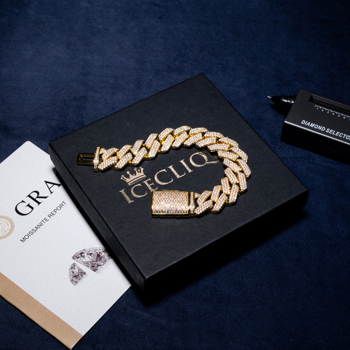 18MM Cuban Bracelet - Moissanite & S925