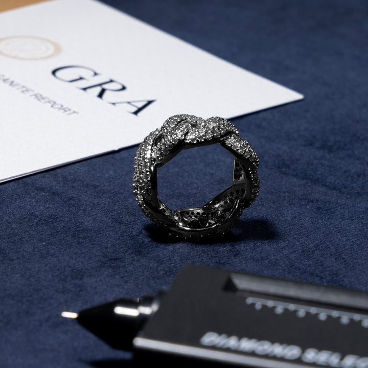 Infinity Cuban Link Ring - Moissanite & S925