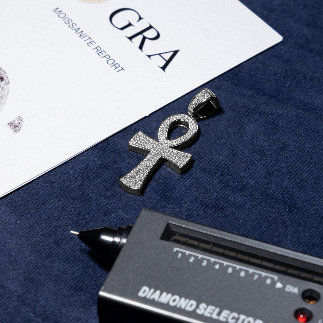 Ankh Pendant - Moissanite & S925