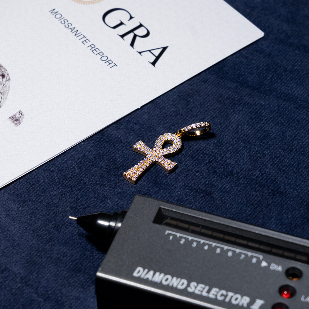 Ankh Pendant - Moissanite & S925 - ICECLIQUE JEWELRY 