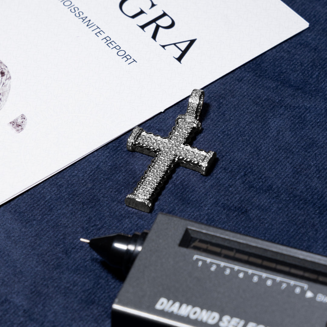 Cross Pendant - Moissanite & S925