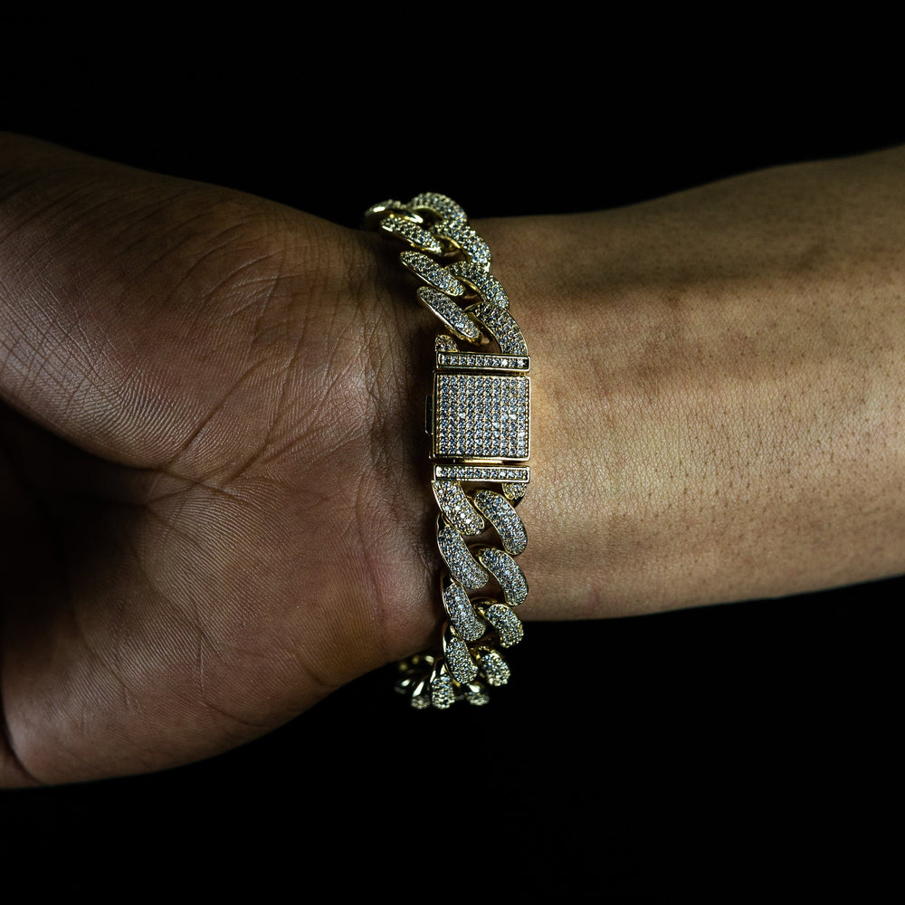 14mm Micro Setting Cuban Bracelet - ICECLIQUE JEWELRY 