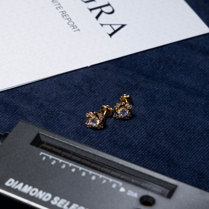 Rose Earrings - Moissanite & S925
