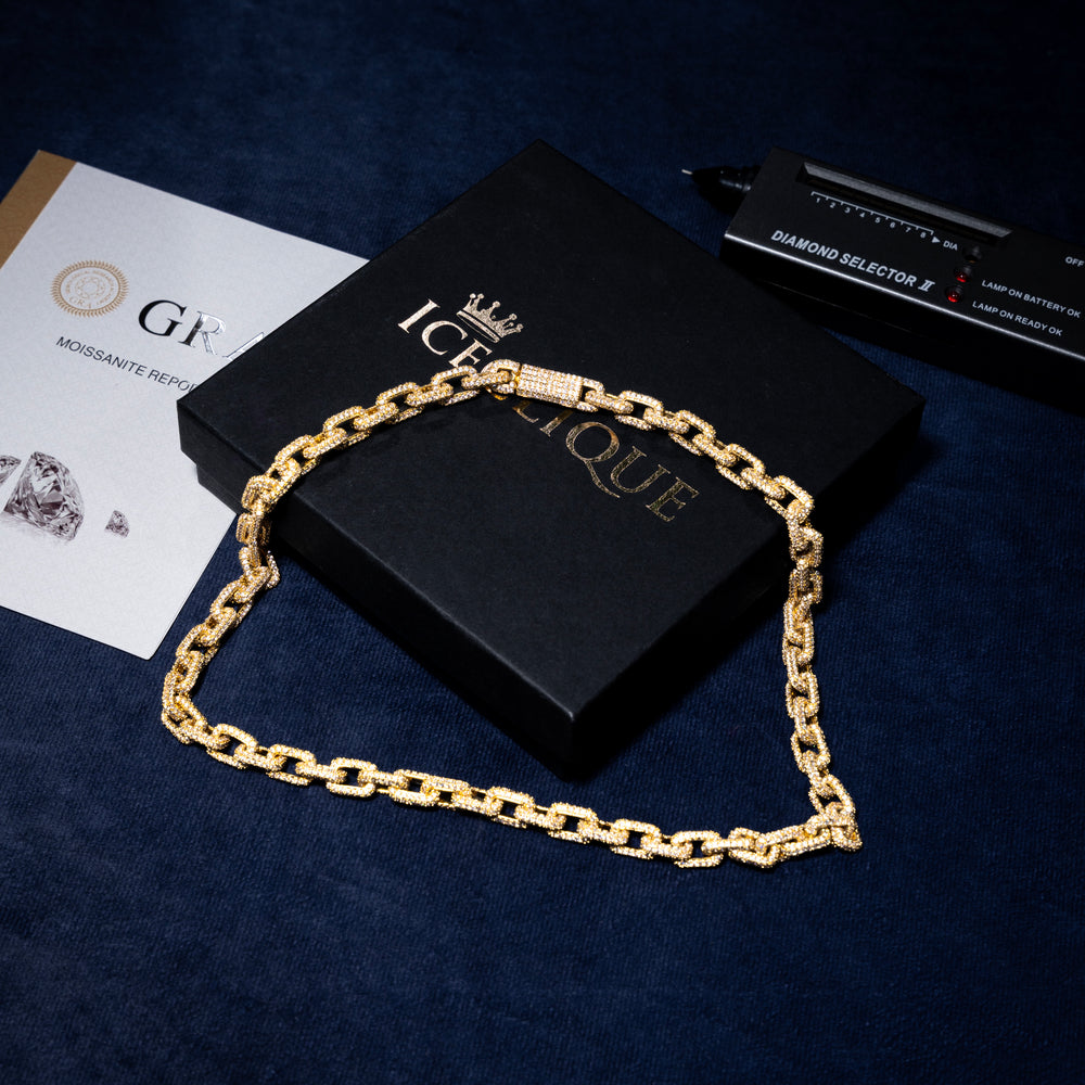 8MM Mariner Link Chain - Moissanite & S925 - ICECLIQUE JEWELRY 
