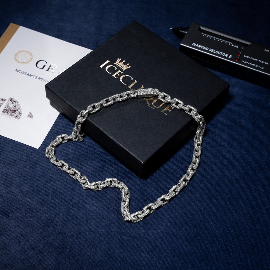 8MM Mariner Link Chain - Moissanite & S925