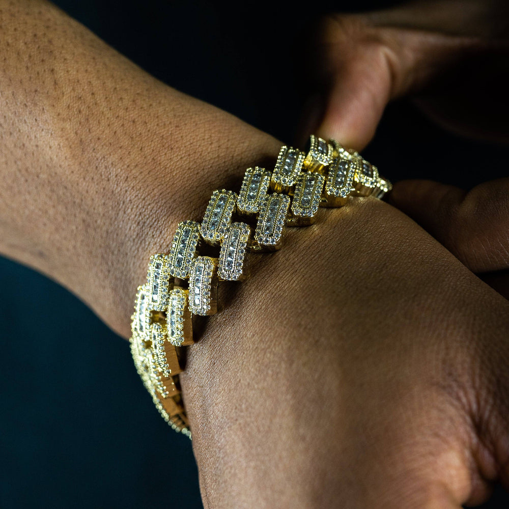 20mm Baguette Cuban Bracelet - ICECLIQUE JEWELRY 