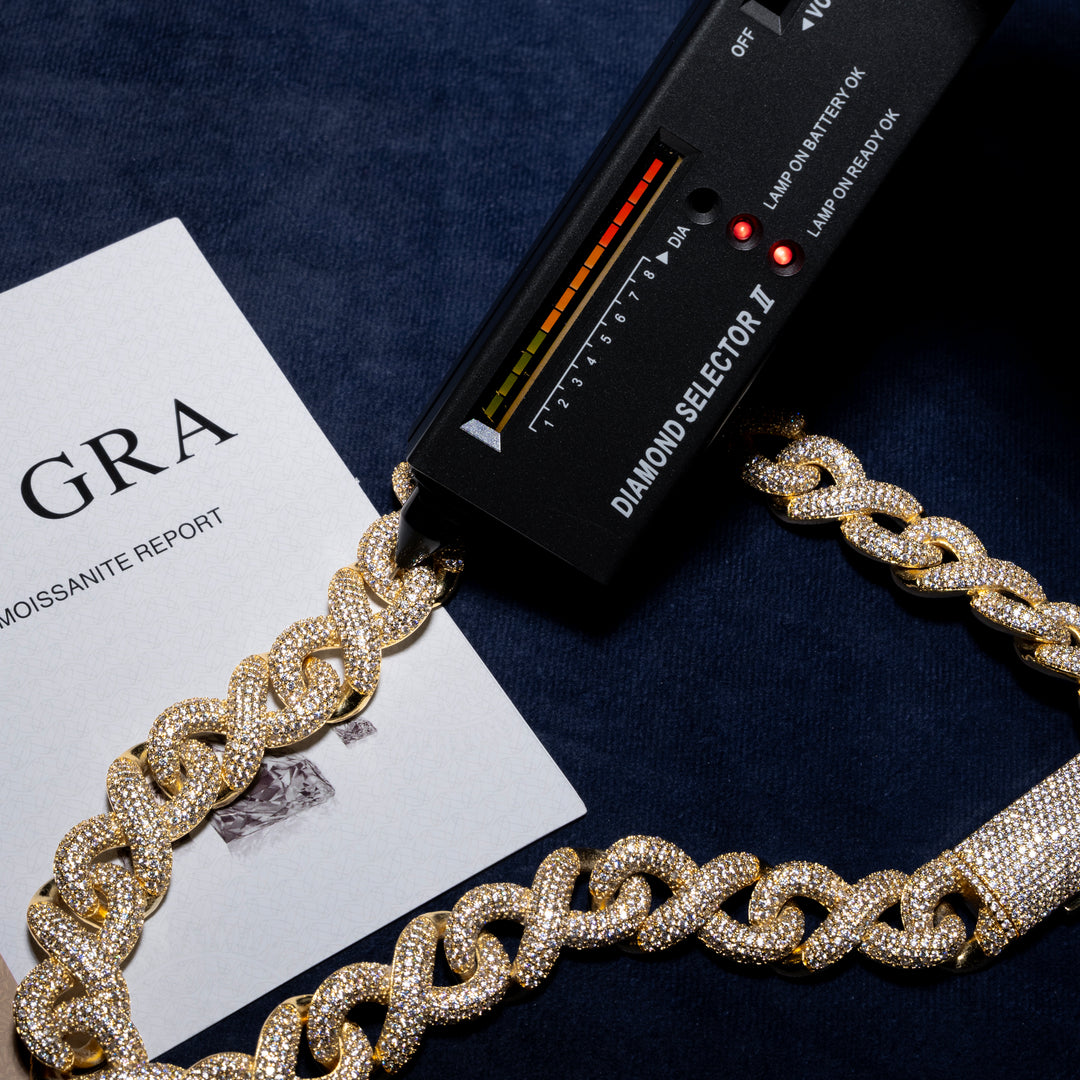 18MM Infinity Link Cuban Chain - Moissanite & S925
