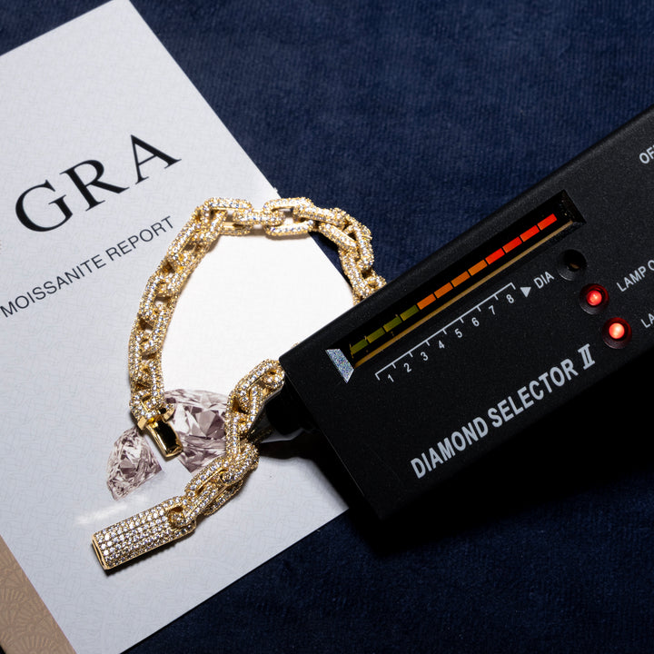 8MM Mariner Link Bracelet - Moissanite & S925