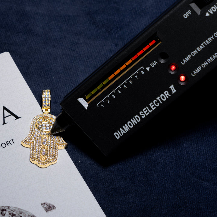 Hamsa Pendant - Moissanite & S925