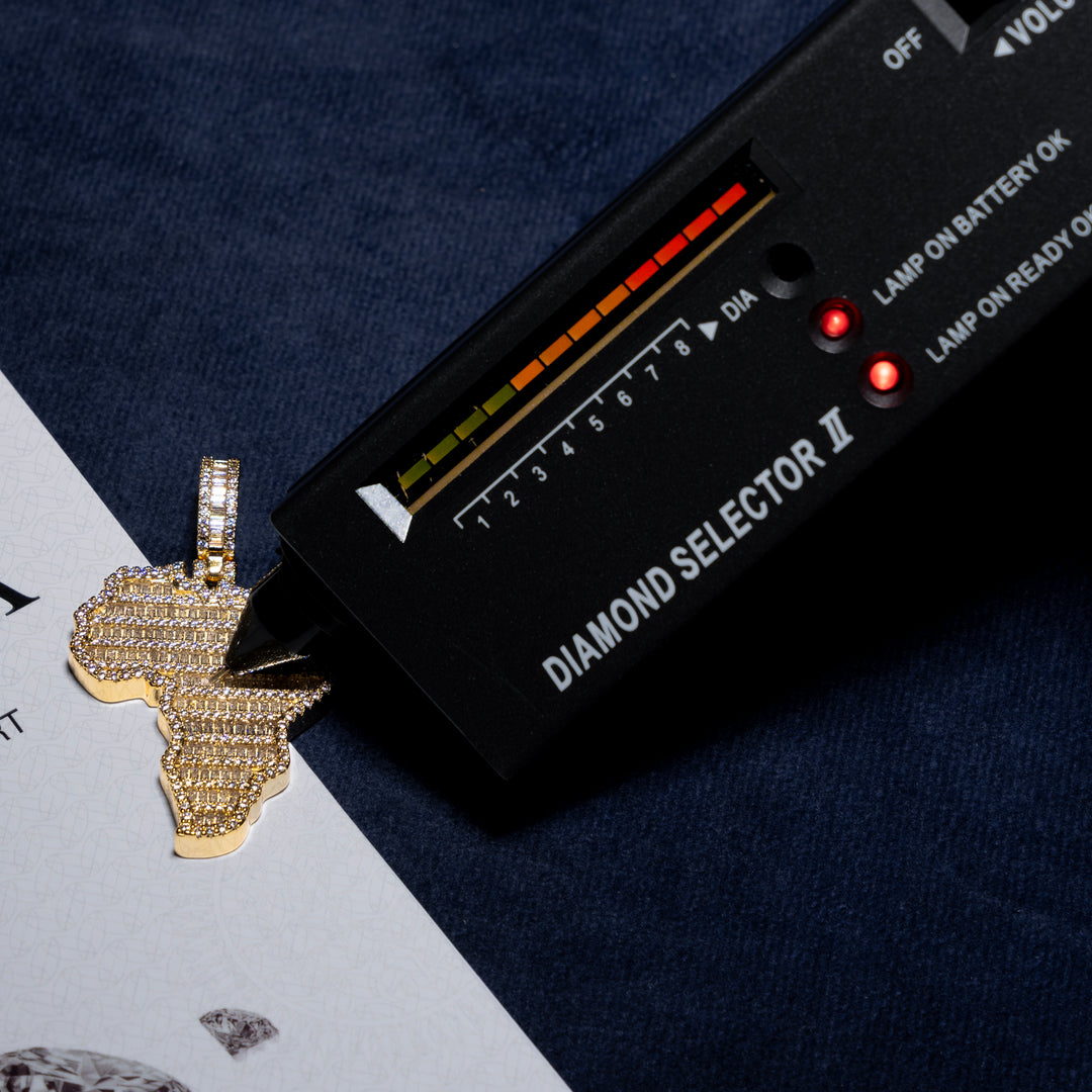 Baguette Africa Pendant - Moissanite & S925