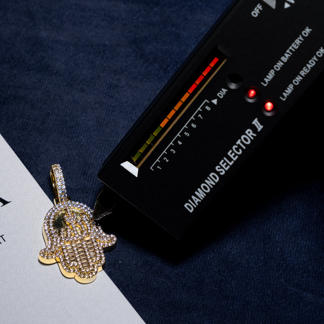 Hamsa Pendant - Moissanite & S925