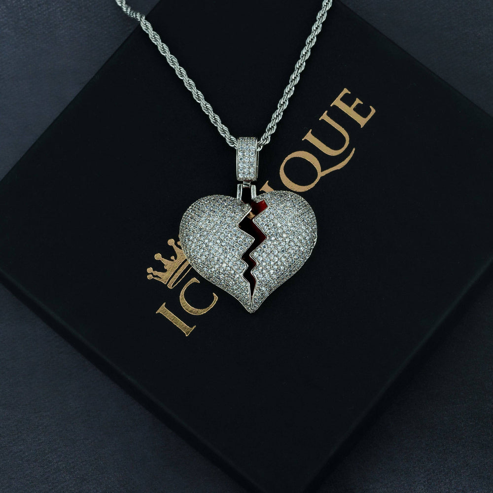 Frozen Heart Pendant w/ Rope Chain - ICECLIQUE JEWELRY 