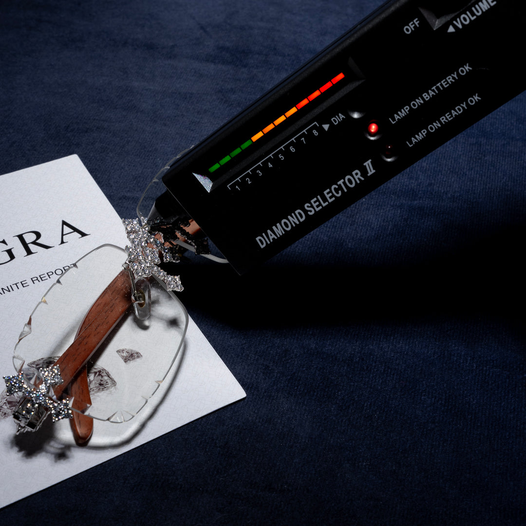 Rimless Cross Glasses - Moissanite & S925