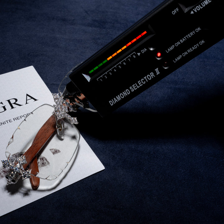 Rimless Cross Glasses - Moissanite & S925