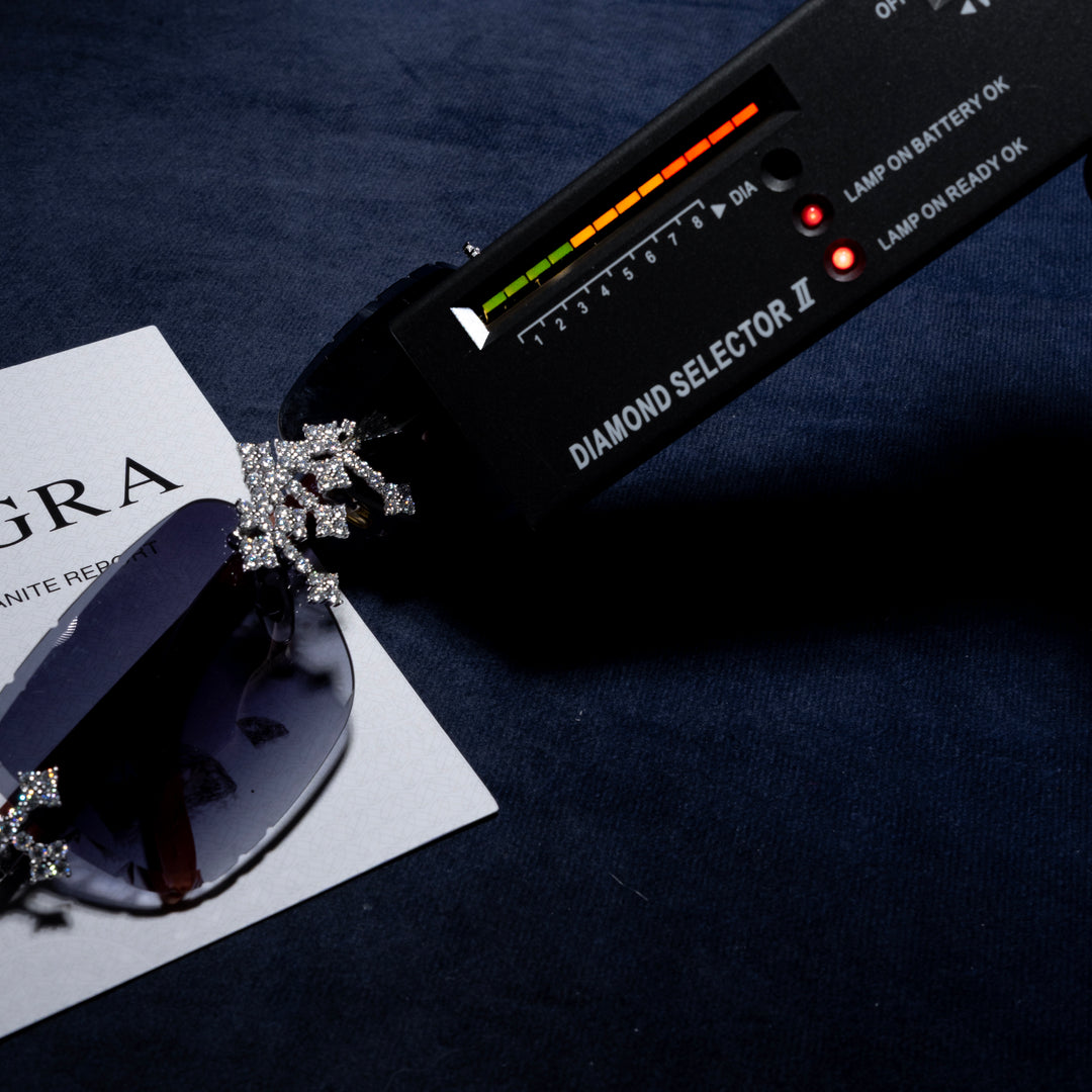 Rimless Cross Glasses - Moissanite & S925