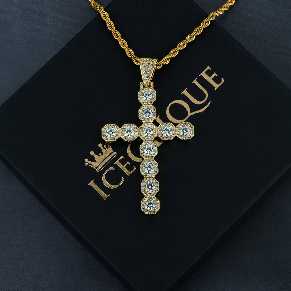 Tennis Cross Pendant - ICECLIQUE JEWELRY 