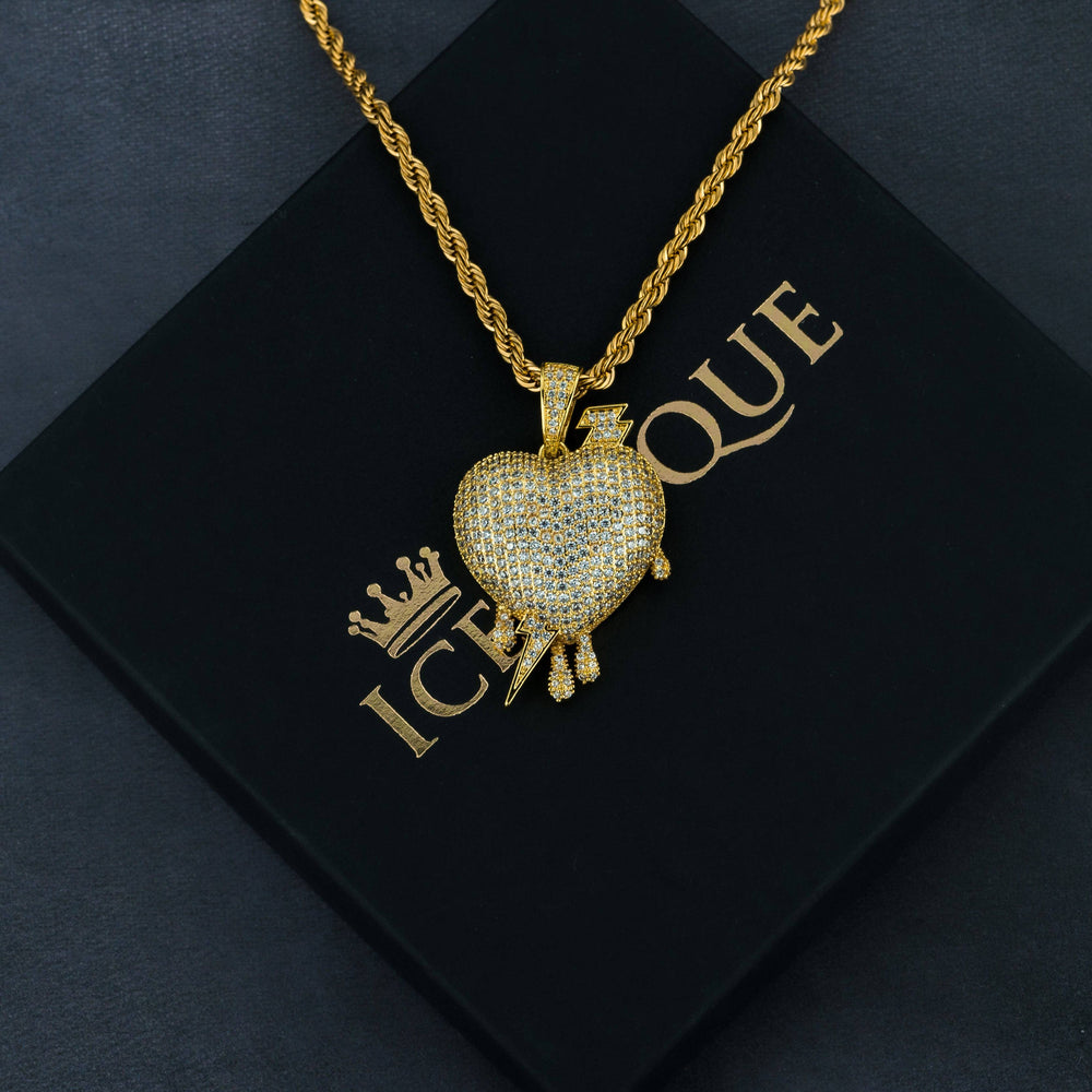 Lightning Heart Pendant - ICECLIQUE JEWELRY 