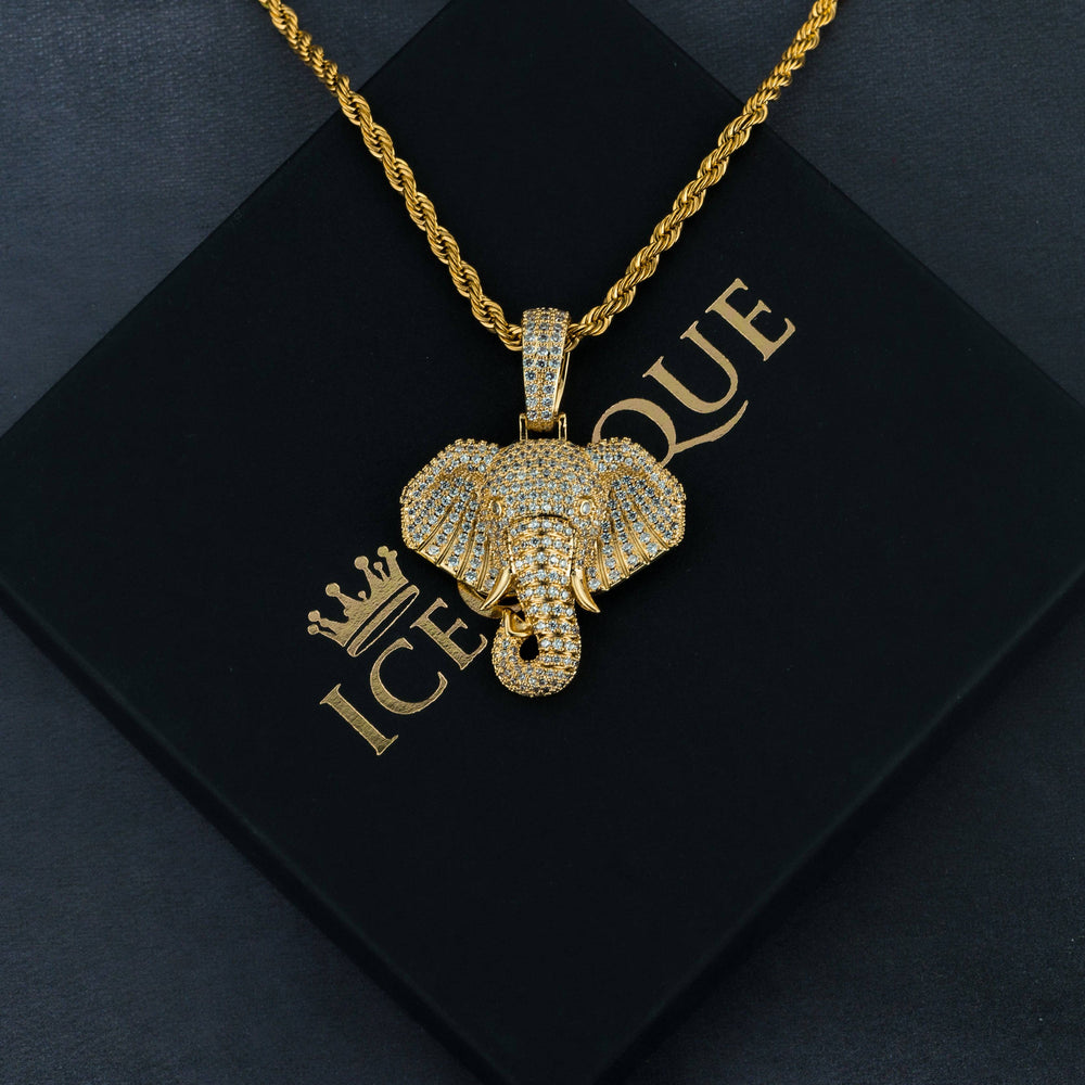 Iced Elephant Pendant - ICECLIQUE JEWELRY 