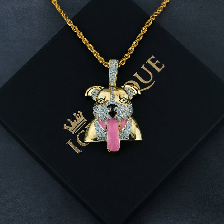 Iced Salivating Dog Pendant