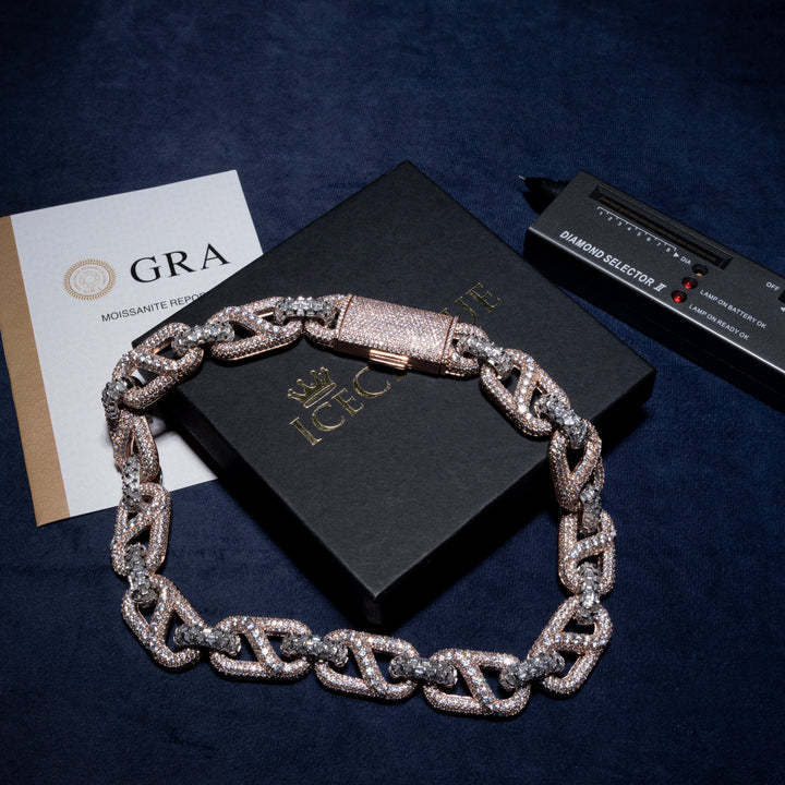 20MM Multi-Color Mariner Link Chain - Moissanite &S925