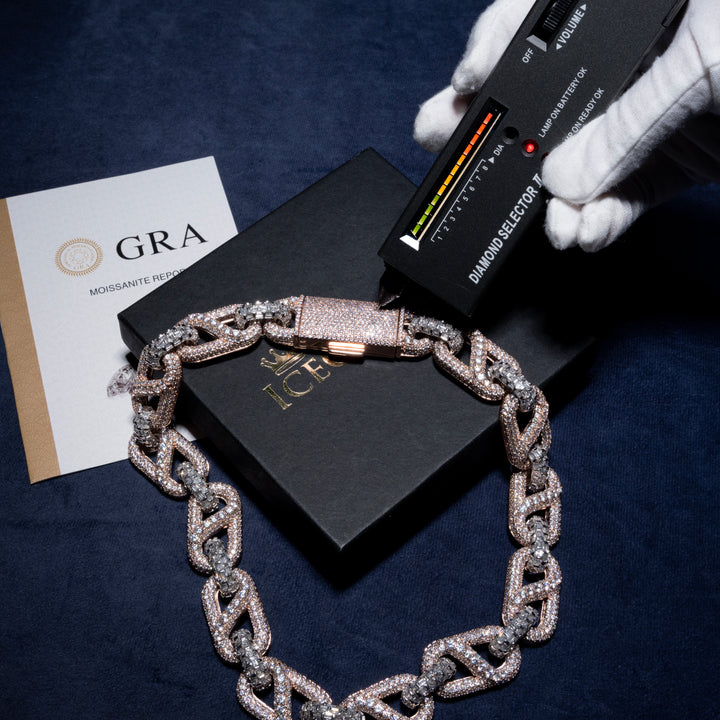 20MM Multi-Color Mariner Link Chain - Moissanite &S925