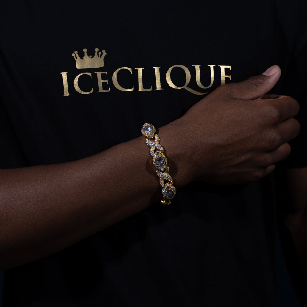 18MM Iced Eye Bracelet - ICECLIQUE JEWELRY 