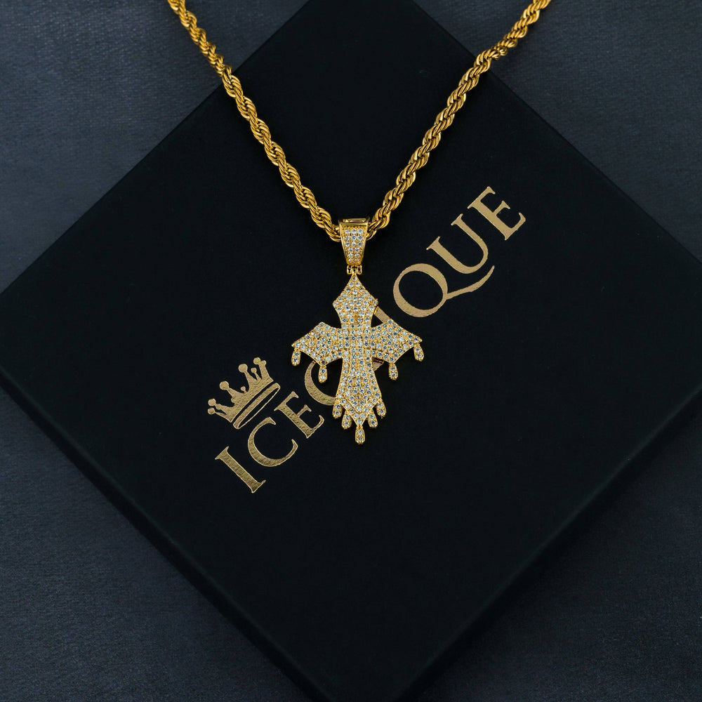 Dripping Cross Pendant - ICECLIQUE JEWELRY 