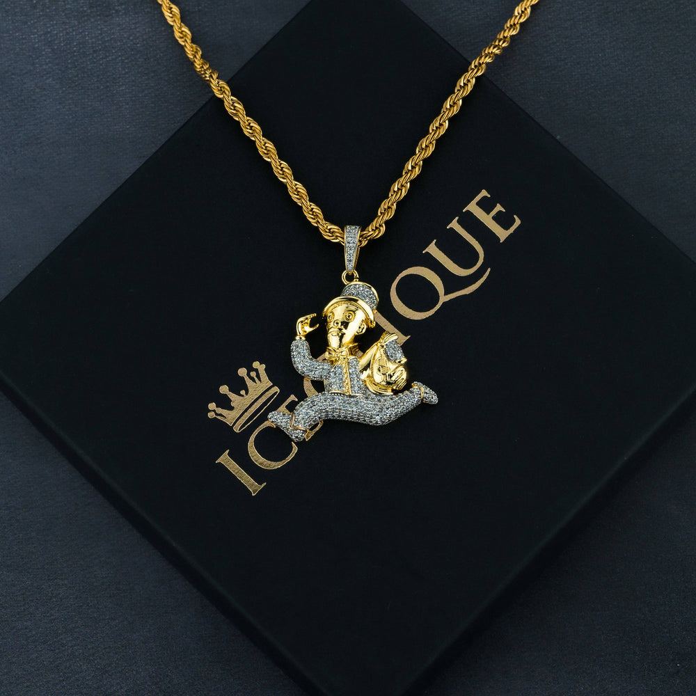 Iced  Money Dash Pendant - ICECLIQUE JEWELRY 